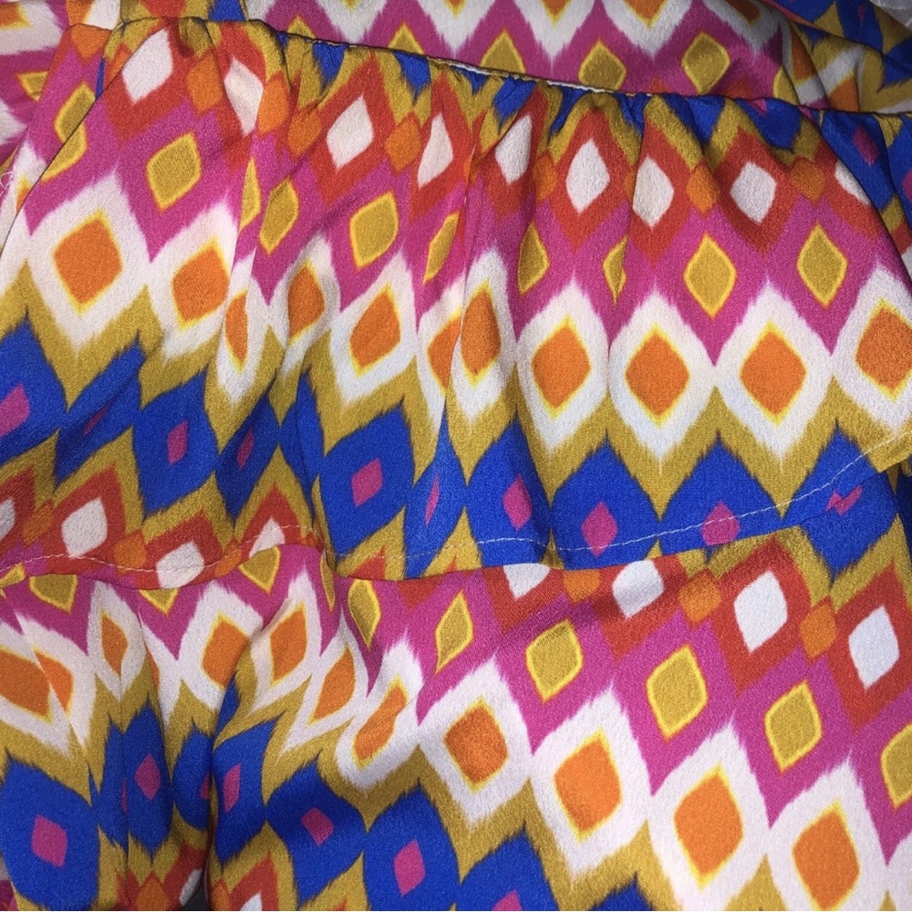 Colorful One-Shoulder Dress with Ruffle - Picture 3 of 3
